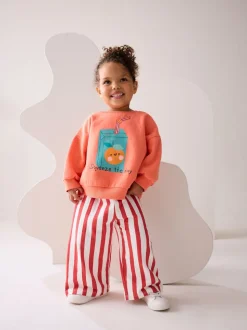 Orange Squeeze the Day - Ensemble Sweat-shirt et Pantalons Amples (3mois-7ans)