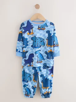 Orange/Dinosaur marine - Lot de 3 pyjamas oversize (9mois-10ans)