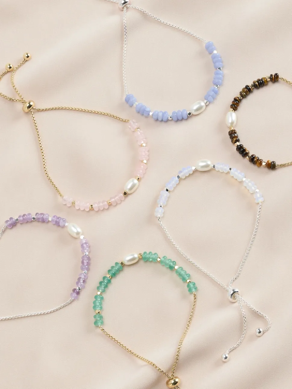 Or/Argent - Bracelet semi-précieux Pierre Pully