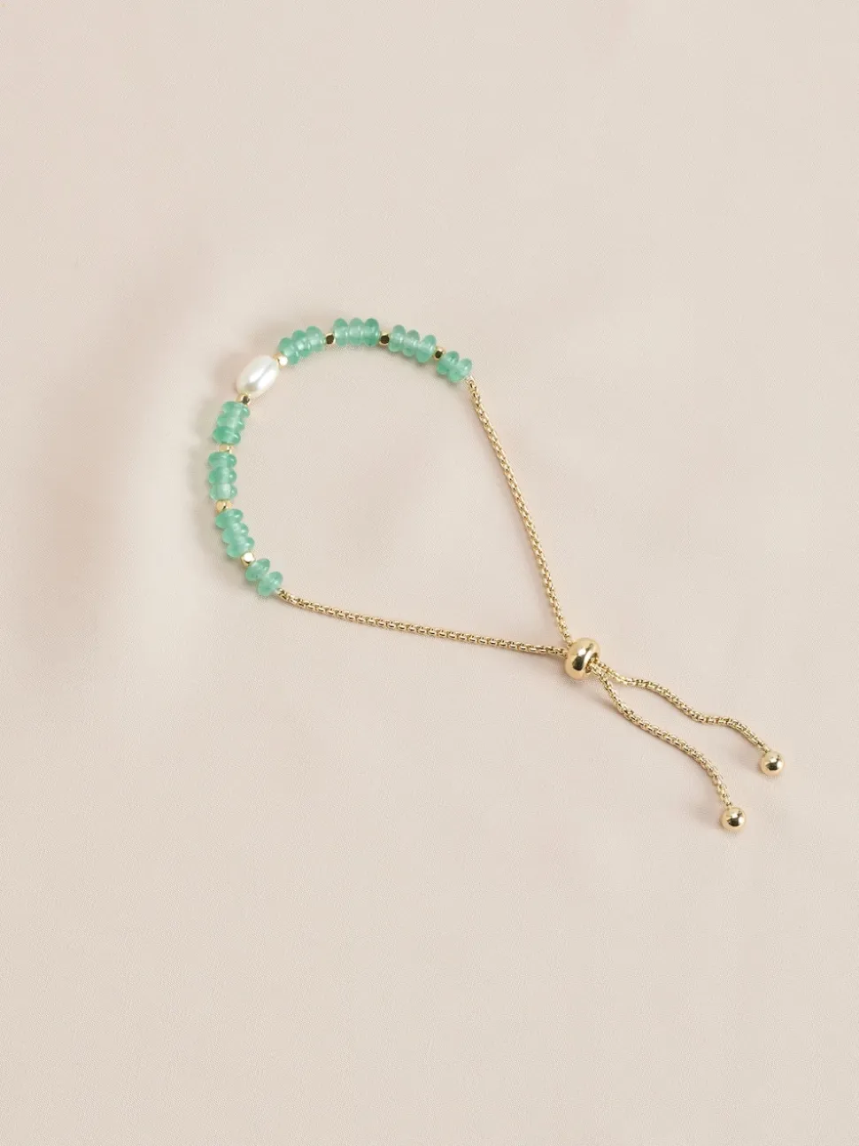 Or/Argent - Bracelet semi-précieux Pierre Pully