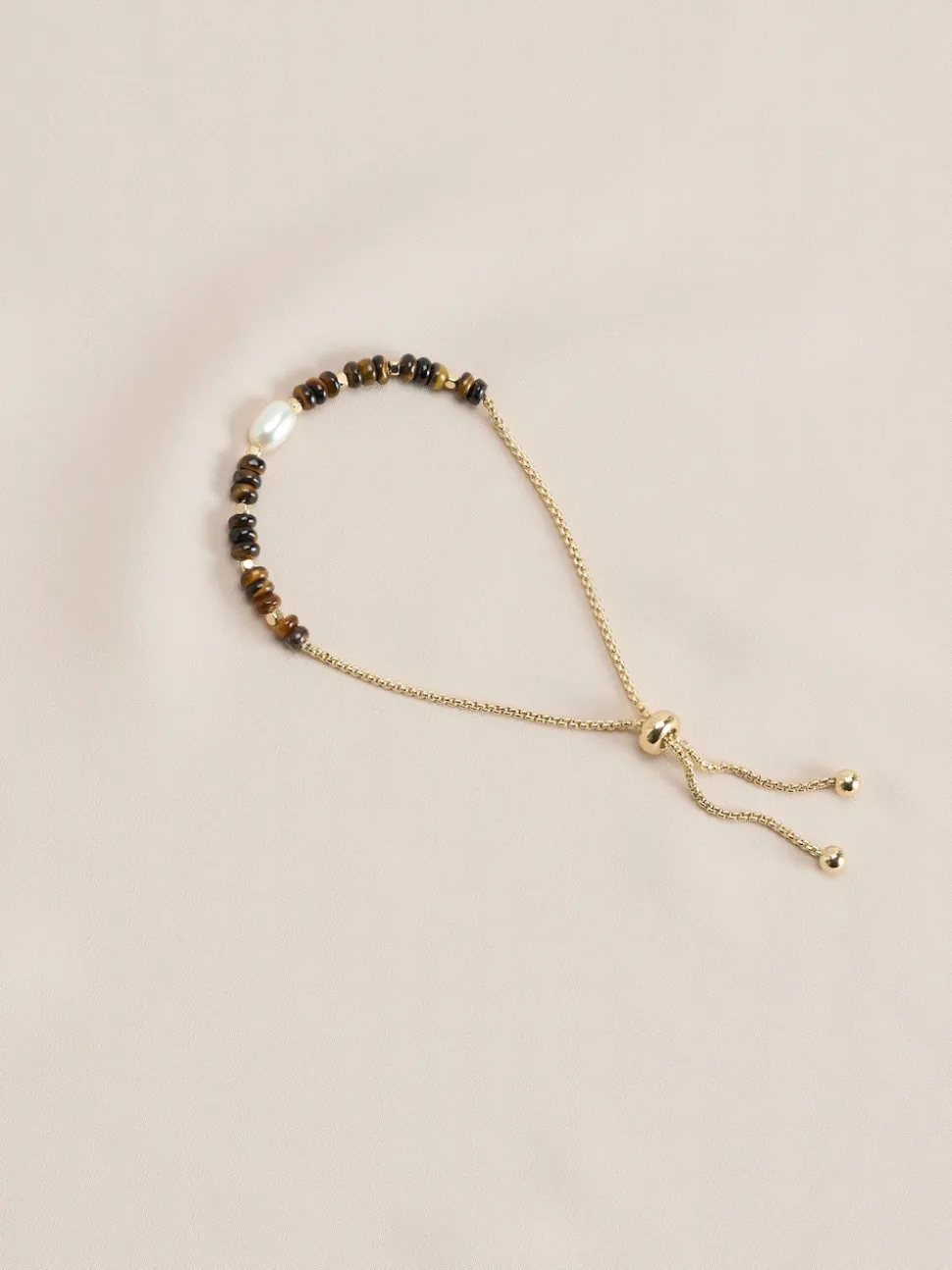 Or/Argent - Bracelet semi-précieux Pierre Pully