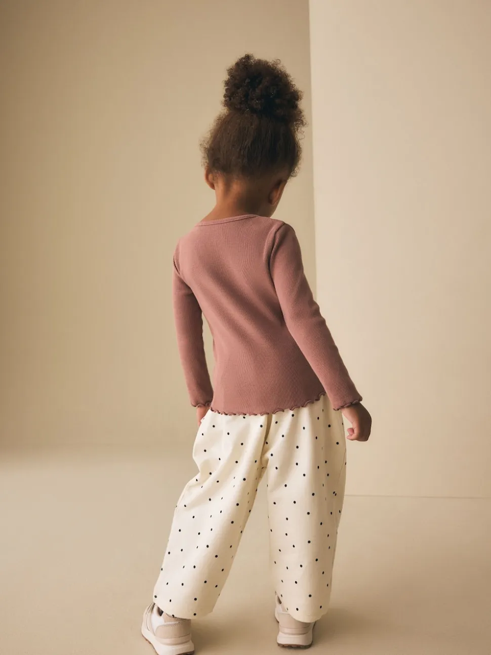 Ours blancs Mono à pois - Pantalons avec ornements style tonneau (3mois-7ans)