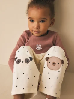 Ours blancs Mono à pois - Pantalons avec ornements style tonneau (3mois-7ans)