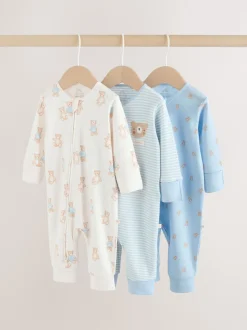 Ours bleu - Combinaisons de nuit à fermeture éclair pour bébés 3 Pack (0mths-3yrs)