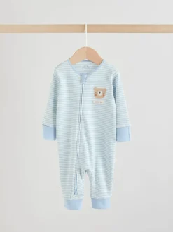 Ours bleu - Combinaisons de nuit à fermeture éclair pour bébés 3 Pack (0mths-3yrs)