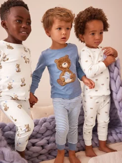 Ours bleu clair - Lot de 3 pyjamas Snuggle (9mois-6ans)