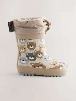 ours marron - Bottes en caoutchouc thermique Thinsulate™ avec extrémité doublée