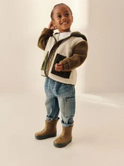 ours marron - Bottines en caoutchouc avec doublure chaude