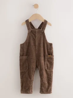Ours Marron Imprimé - Salopette en velours côtelé (3mths-7yrs)