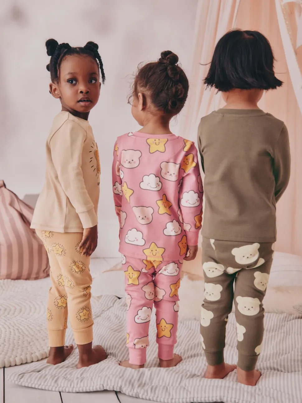 Ours marron/étoile - Lot de 3 pyjamas Snuggle (9mois-9ans)