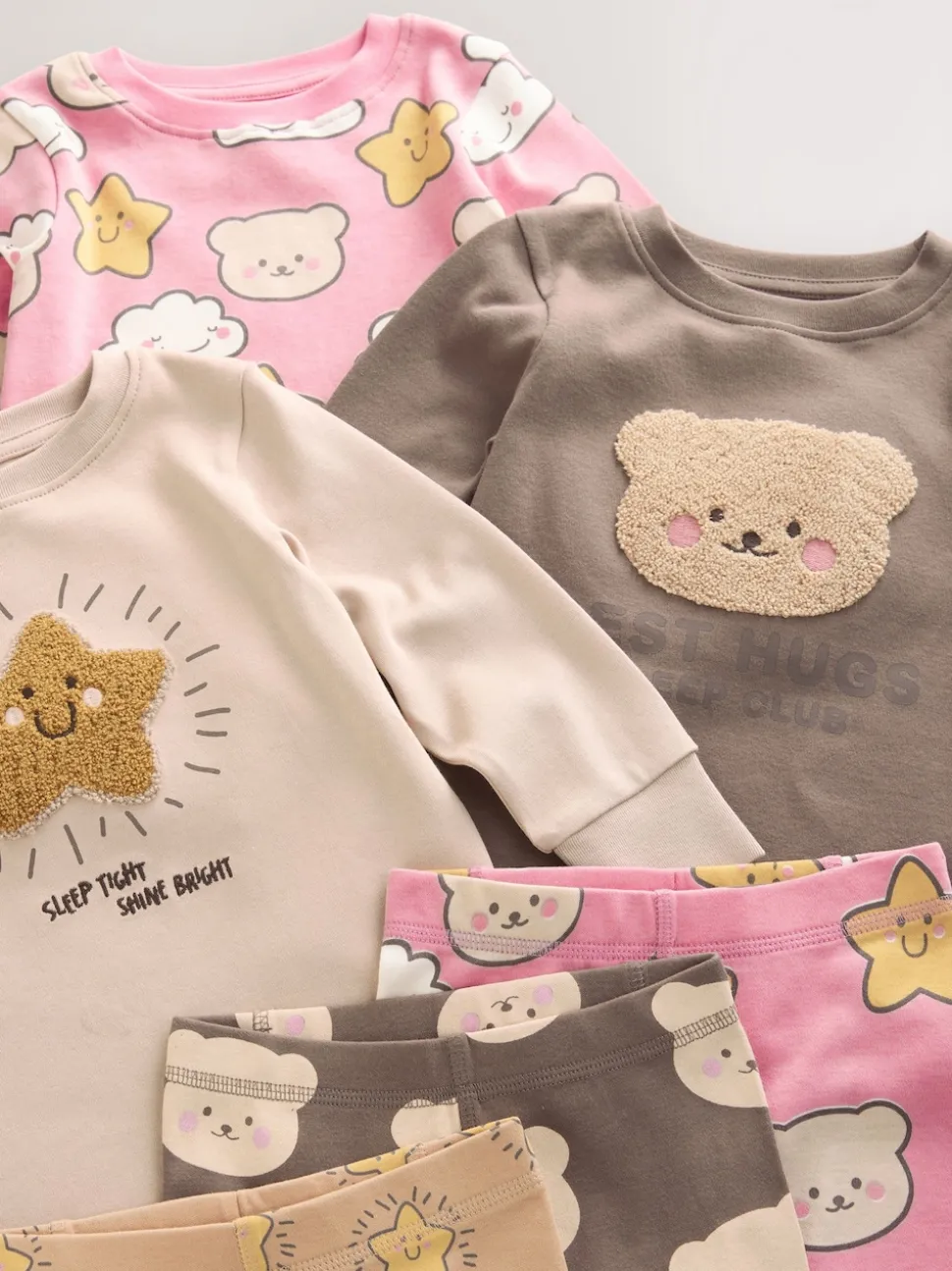 Ours marron/étoile - Lot de 3 pyjamas Snuggle (9mois-9ans)