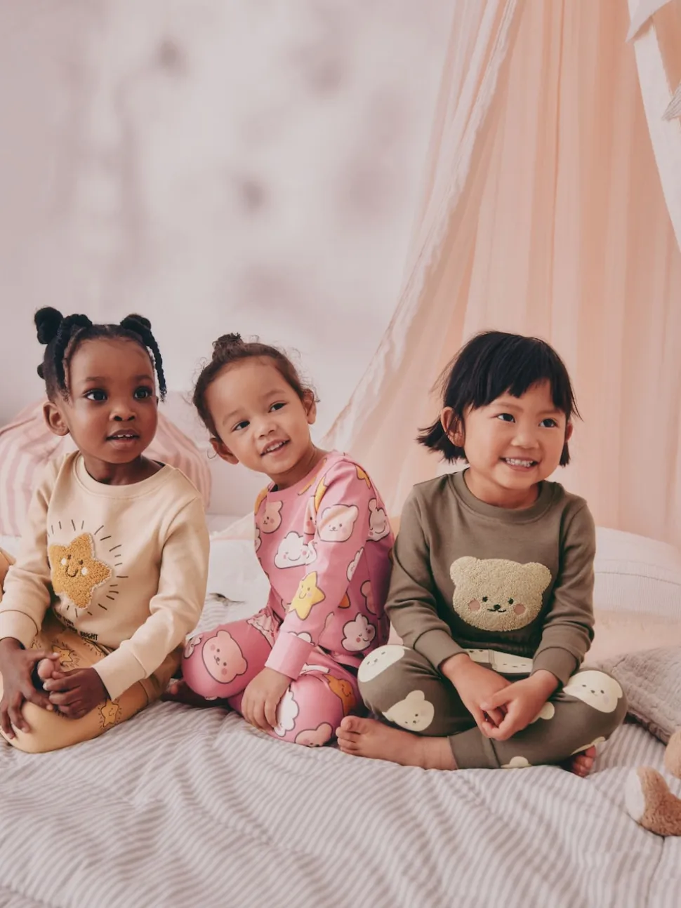 Ours marron/étoile - Lot de 3 pyjamas Snuggle (9mois-9ans)