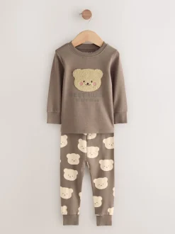 Ours marron/étoile - Lot de 3 pyjamas Snuggle (9mois-9ans)
