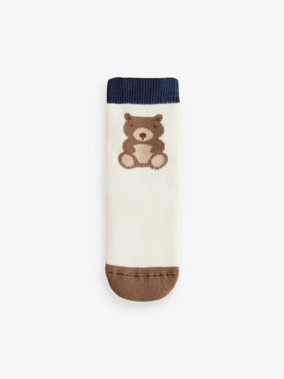 Ours Navy/Écru - Chaussettes en coton éponge riche 5 Lot