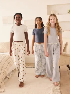 Ours rayé Bleu/Neutre - Lot de 3Joggings pyjama (3-16ans)