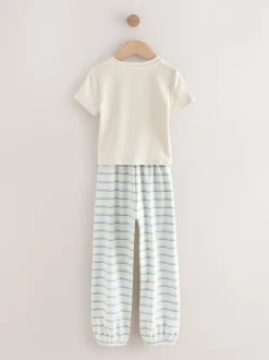 Ours rayé Bleu/Neutre - Lot de 3Joggings pyjama (3-16ans)