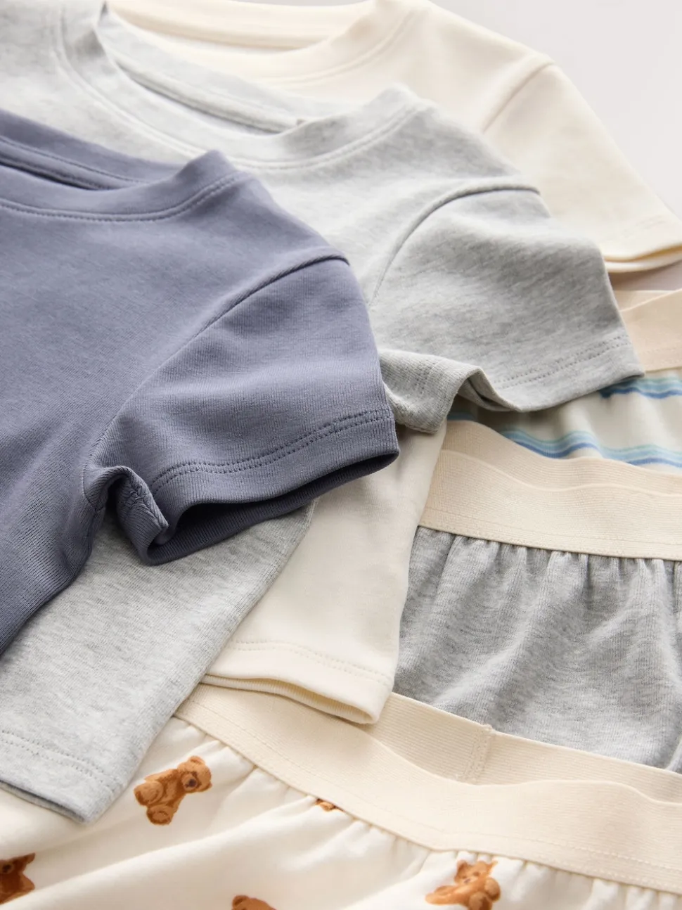 Ours rayé Bleu/Neutre - Lot de 3Joggings pyjama (3-16ans)