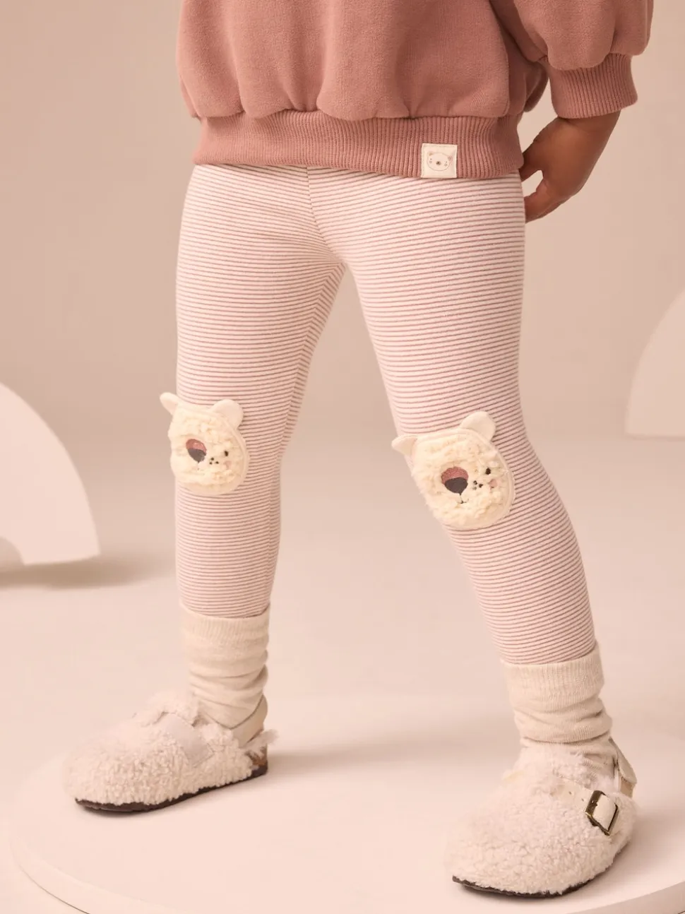 Ours rayé écru - Leggings embellis (3mths-7yrs)