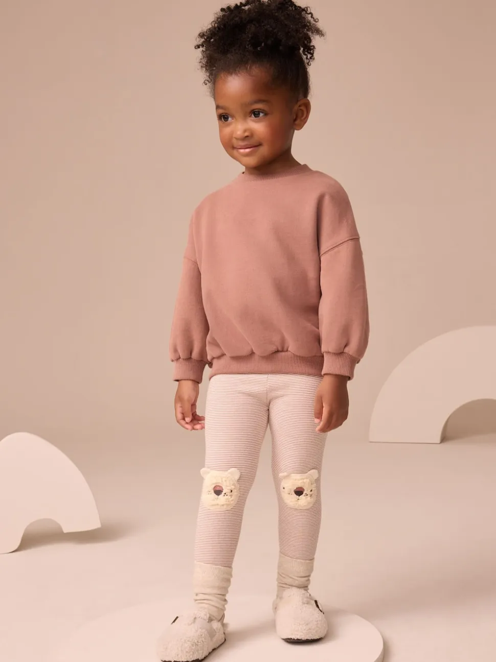 Ours rayé écru - Leggings embellis (3mths-7yrs)