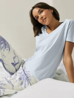 Palmier violet lilas - Pyjama à manches courtes