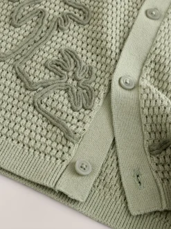 palmiers Vert - Polo texturé en maille à manches courtes avec col révéré (3mois7ans)