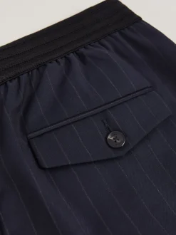 Pantalon large Reiss Neave à fines rayures en laine mélangée