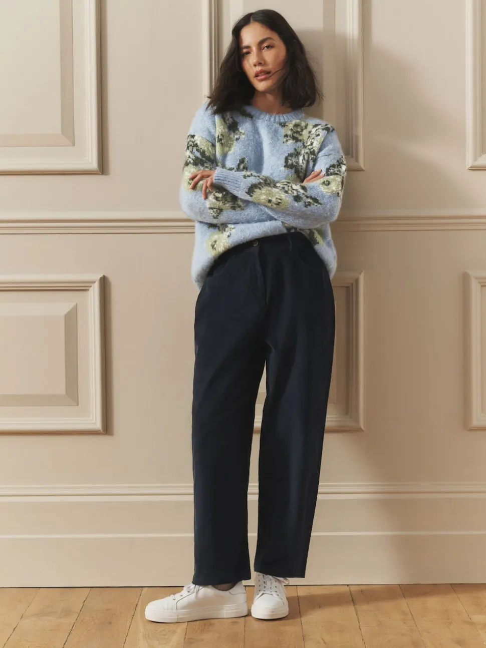 Pantalon léger décontracté en velours côtelé Laura Ashley