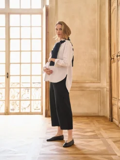 Pantalons de grossesse Seraphine Overbump raccourcis en Ponte à jambe large