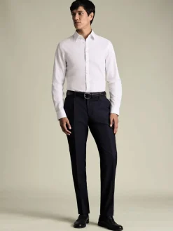 Pantalons plissés extensibles Charles Tyrwhitt en laine