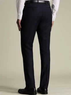 Pantalons plissés extensibles Charles Tyrwhitt en laine
