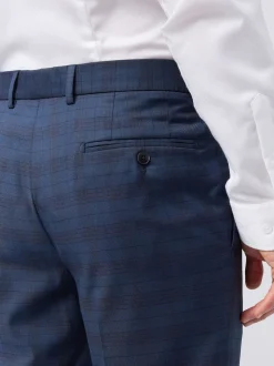 Pantalons Ted Baker Tailoring Bleu Coupe ajustée à carreaux caramel