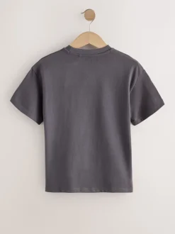 Papillon gris anthracite - T-shirt oversize à sequins (3-16ans)