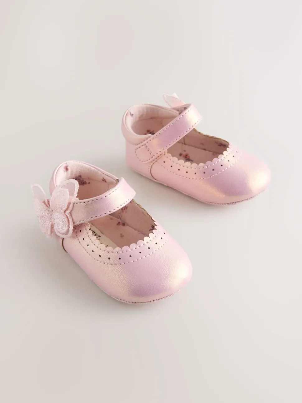papillon Rose scintillant - Chaussures Mary Jane pour bébé (0-18mths)