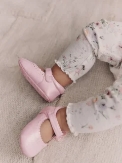 papillon Rose scintillant - Chaussures Mary Jane pour bébé (0-18mths)