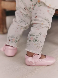 papillon Rose scintillant - Chaussures Mary Jane pour bébé (0-18mths)