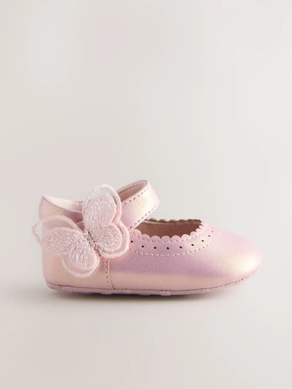 papillon Rose scintillant - Chaussures Mary Jane pour bébé (0-18mths)