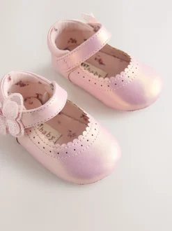 papillon Rose scintillant - Chaussures Mary Jane pour bébé (0-18mths)