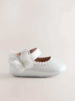 papillon scintillant Blanc - Chaussures Mary Jane pour bébé (0-18mths)