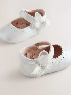 papillon scintillant Blanc - Chaussures Mary Jane pour bébé (0-18mths)