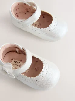 papillon scintillant Blanc - Chaussures Mary Jane pour bébé (0-18mths)