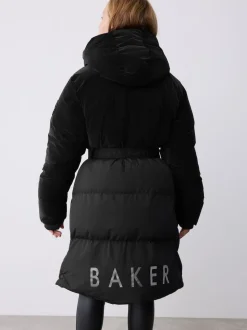 Parka Baker by Ted Baker longue imperméable à ceinture noire rembourrée