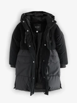 Parka Baker by Ted Baker longue imperméable à ceinture noire rembourrée