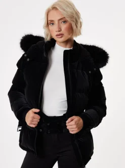 Parka Threadbare brillante ceinturée Veste