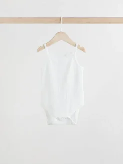 pastel - Lot de 5 bodys débardeurs en maille pointelle pour bébé