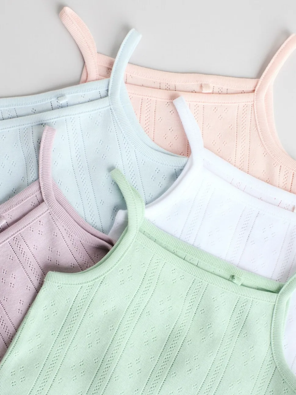 pastel - Lot de 5 bodys débardeurs en maille pointelle pour bébé