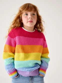 Pastel à rayures arc-en-ciel - Little Bird by Jools Oliver pull color block en maille