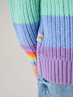 Pastel à rayures arc-en-ciel - Little Bird by Jools Oliver pull color block en maille