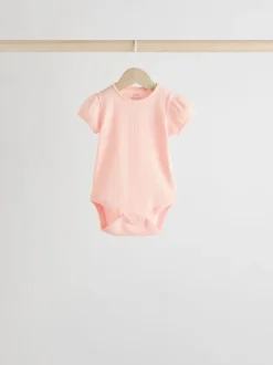 Pastels - Lot de 5 bodys pointelle à manches courtes pour bébé