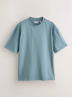 Pastels vert/bleu/écru/ardoise/rose - Lot de 5 t-shirts épais à coupe décontractée