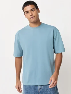 Pastels vert/bleu/écru/ardoise/rose - Lot de 5 t-shirts épais à coupe décontractée